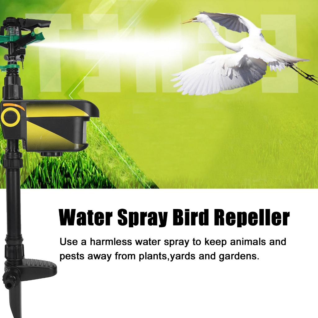 PLUTOSTYLE Solar Waterproof Timing Sensor Water Spray Bird Repellent ...