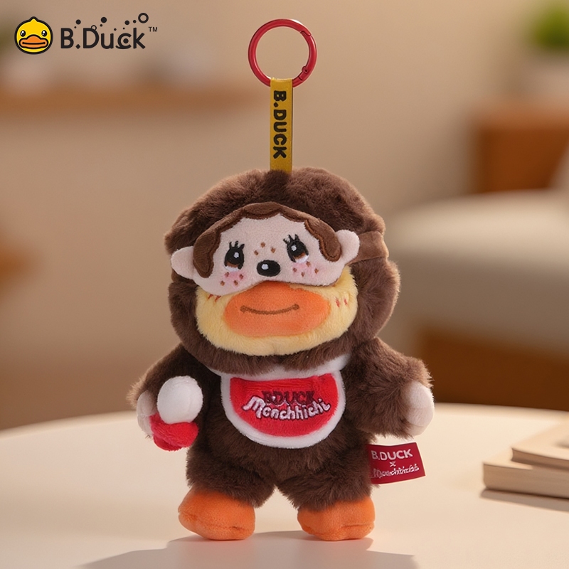 B.Duck x Monchhichi 2.0 พวงกุญแจหัวใหญ่ 15 ซม. และตุ๊กตาหัวใหญ่ 17