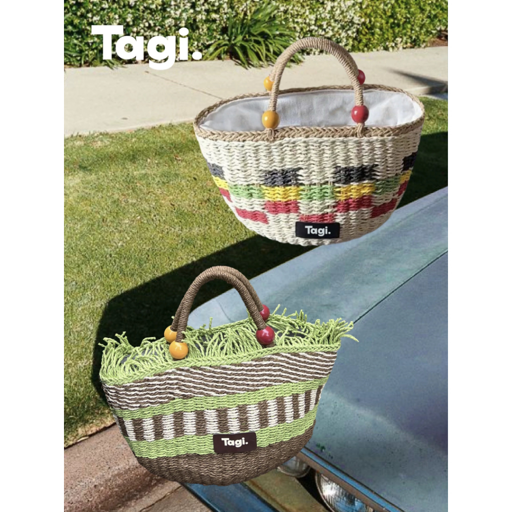 Tagi. Wooden Fruit Picnic Woven Basket กระเป๋าถือ | Shopee Thailand