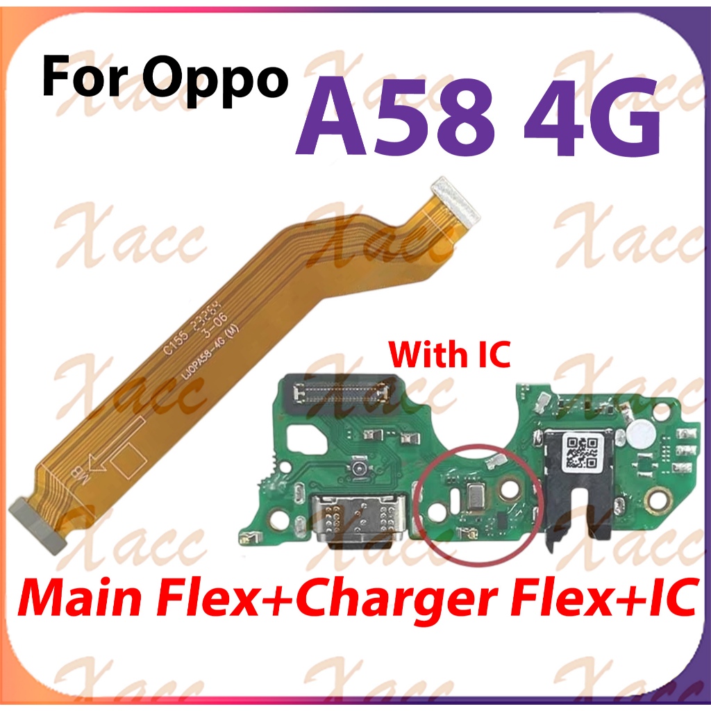 สําหรับ Oppo A58 4G ชาร์จพอร์ต Flex สาย USB Dock Connector เมนบอร์ด ...