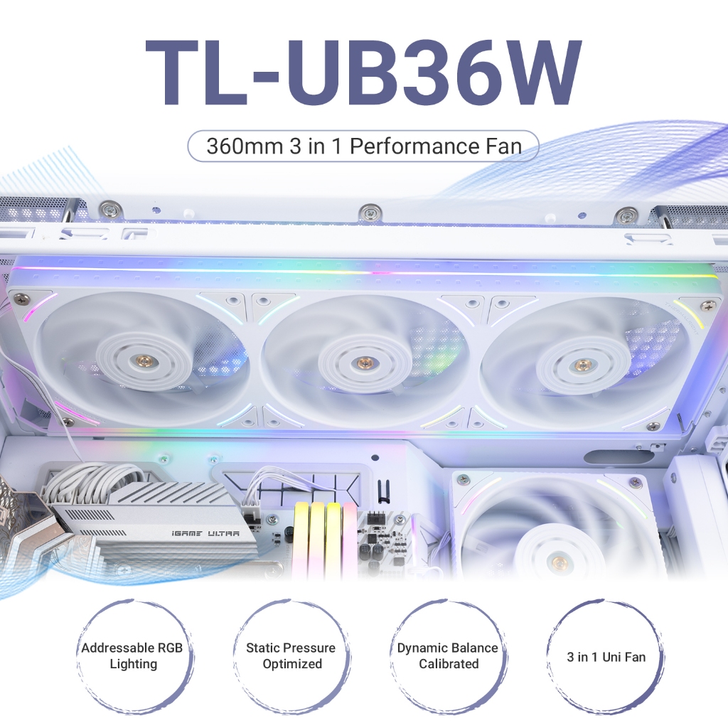 Thermalright 360 มม.พัดลม TL-UB36/UB36W/UB36R พัดลมระบายความร้อน CPU ...