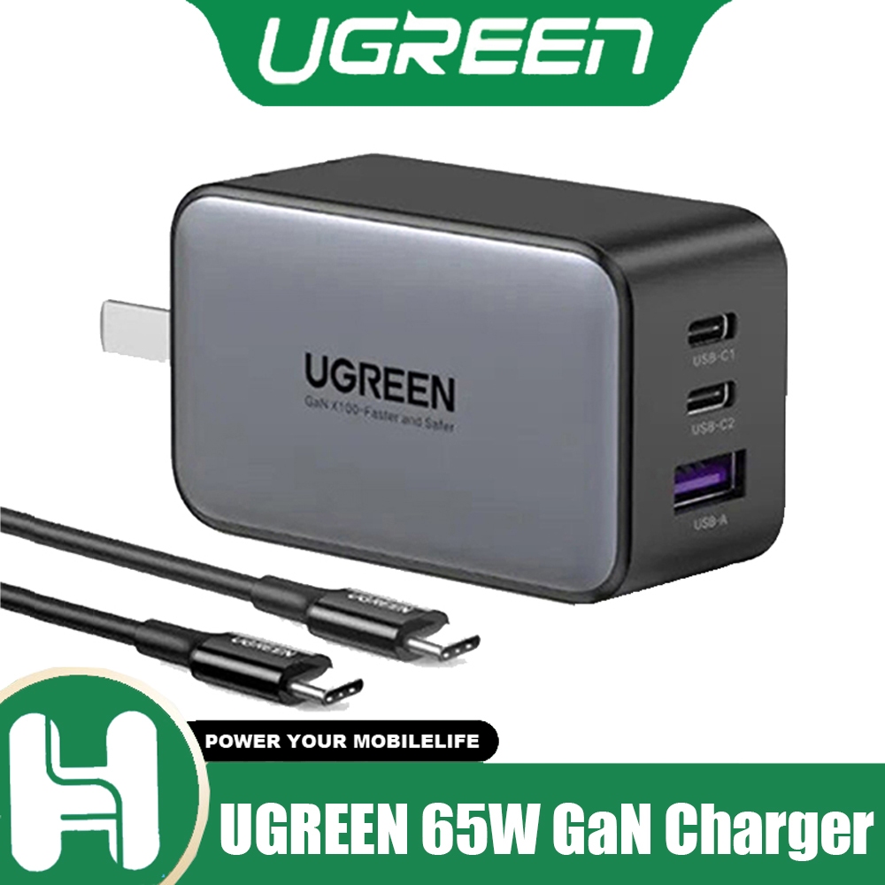 UGREEN 65W GaN Charger Quick Charge 4.0 3.0 Type C PD USB Charger