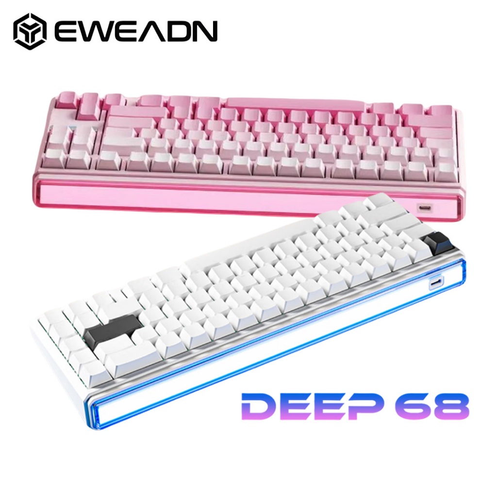 EWEADN Deep68 Magnetic Pro Axis คีย์บอร์ดเกมแบบมีสายพร้อมไฟ RGB จังหวะ ...
