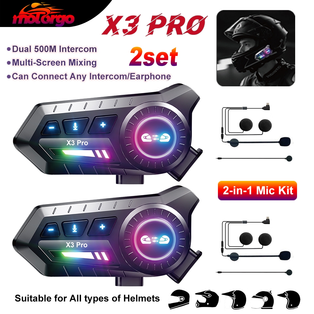 Y12Pro/X3pro เพลง Interphone บลูทูธ 5.3 หมวกกันน็อครถจักรยานยนต์ชุดหู ...