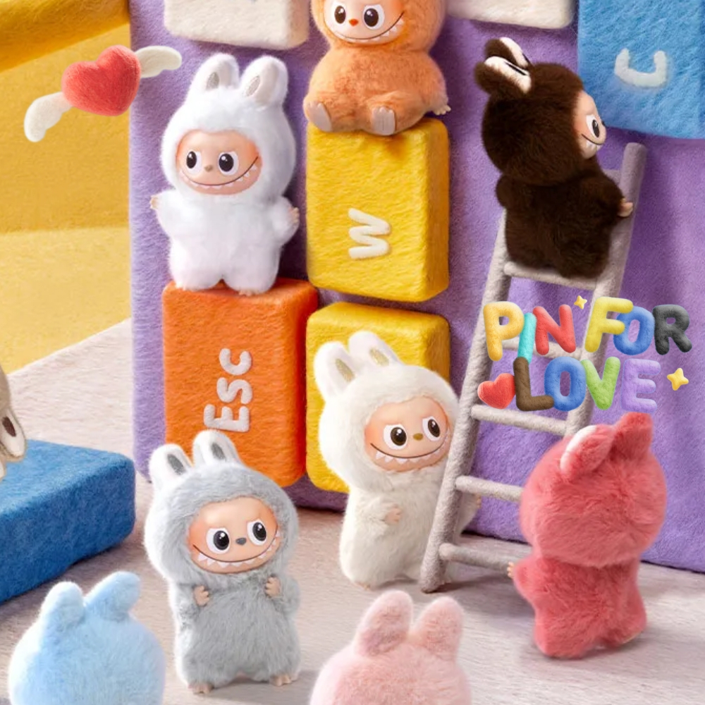 🎨LABUBU V4 THE MONSTERS Pin for Love Series-Plush Letter