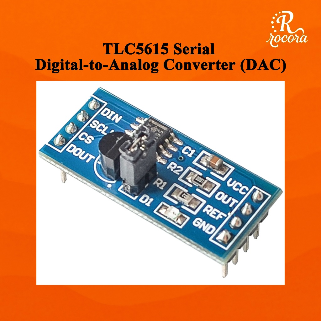 โมดูล TLC5615 DAC 10บิต แบบ Serial ตัวแปลงดิจิทัลเป็นแอนะล็อก สำหรับ ...