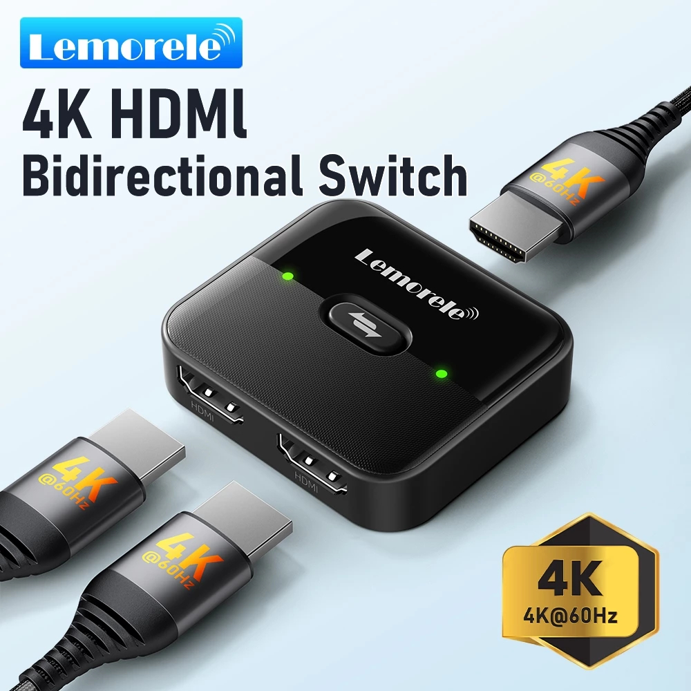 Lemorele HS001 4K HDMI Switcher พร้อม 2-in-1/1-in-2-in-2 dual-mode ...