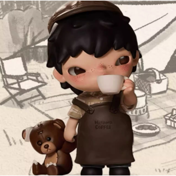 P POPMART HIRONO HIRONO Ono Coffee Figure ของขวัญเล่นอินเทรนด์