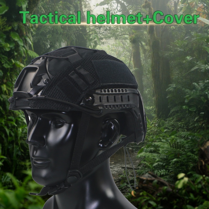หมวกกันน็อคยุทธวิธี + ฝาครอบ FAST PJ BJ OPS-Core ผ้าทหาร Helme Fast ...