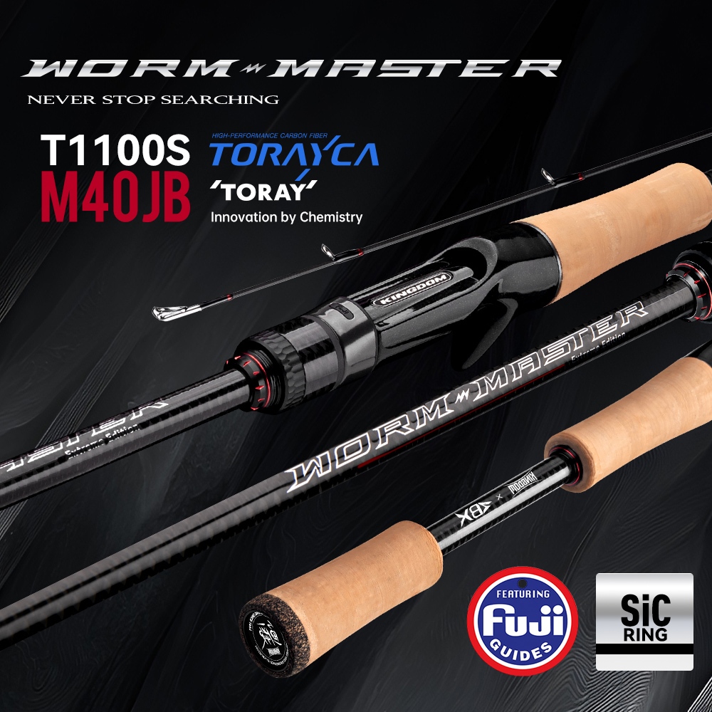 Kingdom WORM MASTER เบ็ดตกปลา 2.01m/2.03m 2 ส่วน 102g M/MH Power XF ...