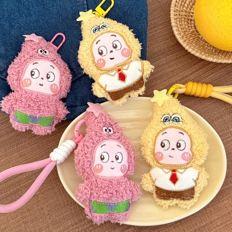 Squeaky น่ารัก SpongeBob และ Patrick ตุ๊กตา พลาสติกเสียงดังและฟลัช ...