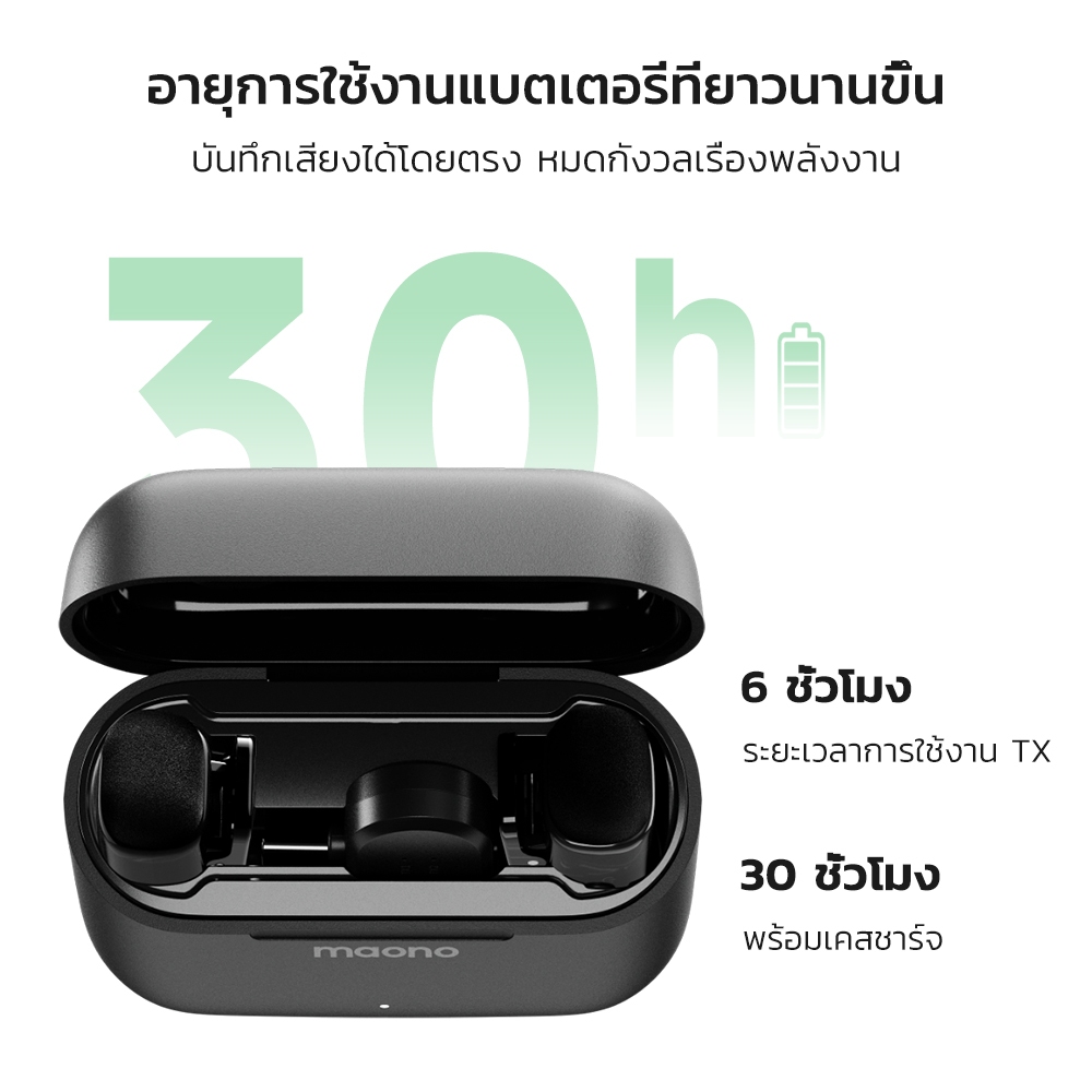 Maono T1 Mini ไมโครโฟนไร้สายแบบหนีบเสื้อ AI ไมโครโฟนตัดเสียงรบกวนไมโครโฟนขนาดเล็กพร้อมแอพ Maono Link และลดเสียงรบกวน 4 ระดับสําหรับโทรศัพท์สมาร์ท,Vlogging,ถ่ายทอดสด