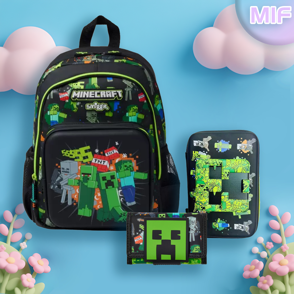 Minecraft Series MC Pencil Case Backpack Wallet Set | Shopee Thailand