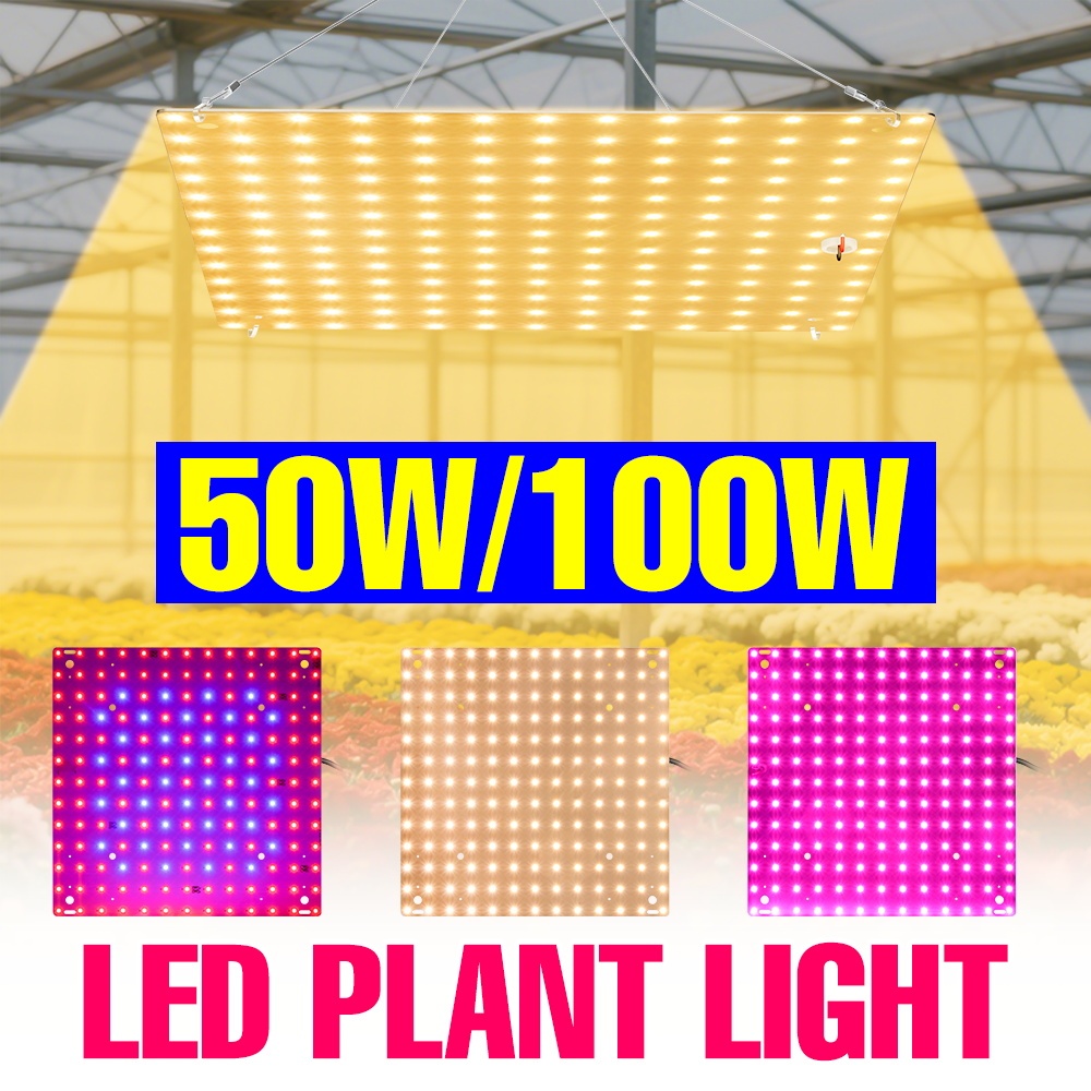 100W Full Spectrum LED Quantum Board Grow Light พร้อมตะขอ 110 V/220 V ...