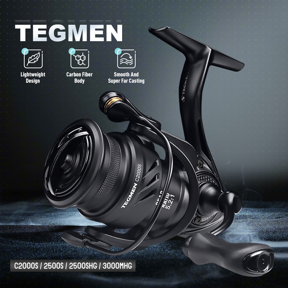 Kingdom TEGMEN SPINNING Fishing Reel 2000 2500 3000 143g 5.2:1/6.2:1 ...