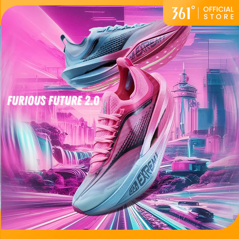 361 Degrees Furious Future 2.0 รองเท้าวิ่งแผ่นคาร์บอนมาราธอนมืออาชีพ รุ่นอัพเกรดสำหรับผู้ชาย