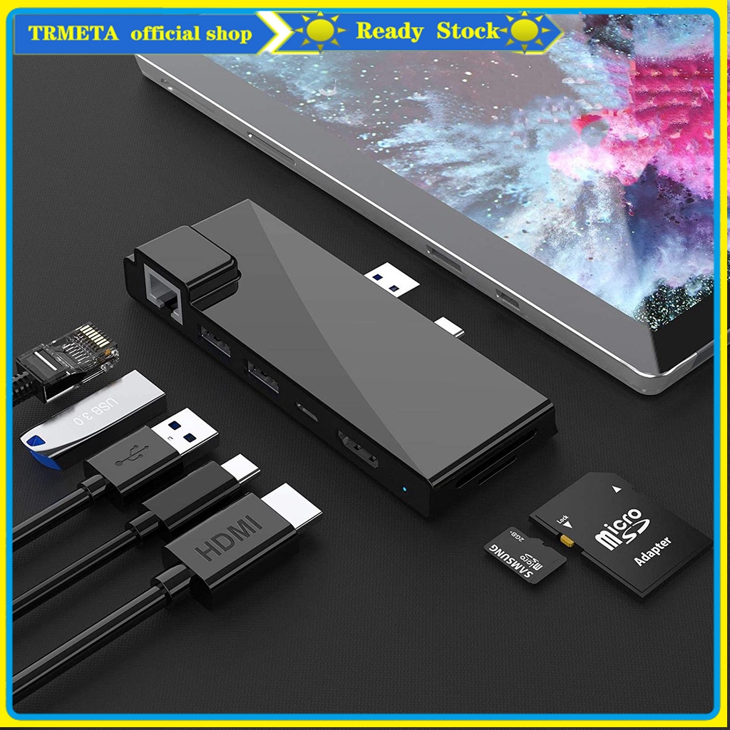Microsoft Surface Pro 7 Dock Hub, อะแดปเตอร์ Surface Pro 2019 7-in-2 ...