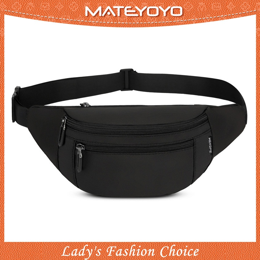 MATEYOYO กระเป๋าคาดเอว Unisex กระเป๋าคาดหน้าอกกันน้ําทนต่อการสึกหรอพร้อมสายรัดปรับระดับได้สําหรับวิ่งออกกําลังกาย