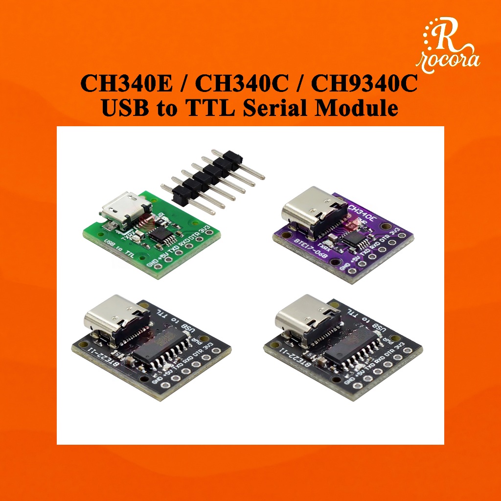 โมดูลแปลงสัญญาณ CH340E / CH340C / CH9340C USB เป็น TTL สำหรับดาวน์โหลด ...