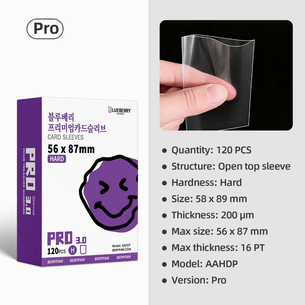 120  Blueberry Card Sleeves  protector Photocard Sleeve 120CT HD  Clear Card Film MTG BERYFAM | Shopee Thailand