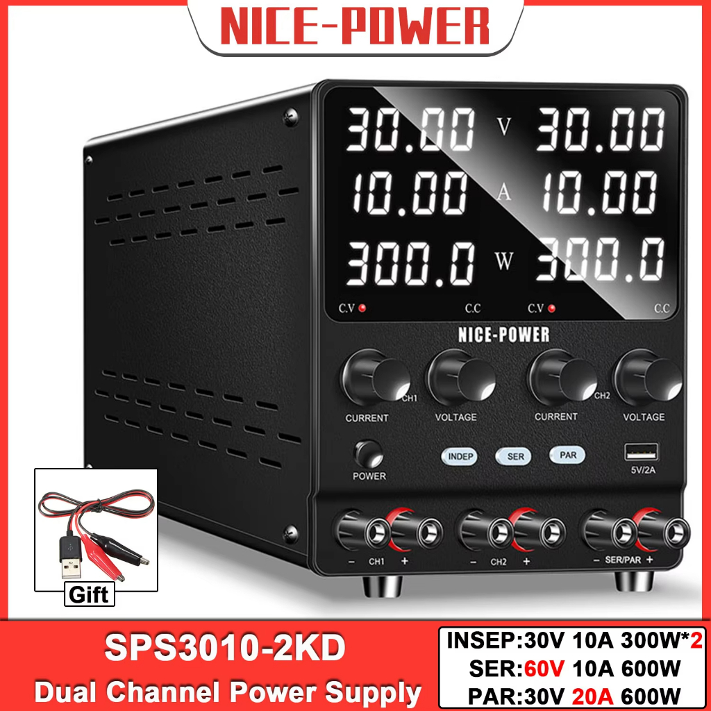 NICE-POWER 30V 10A Dual Channel Power Supply ปรับ Lab Power Source ...