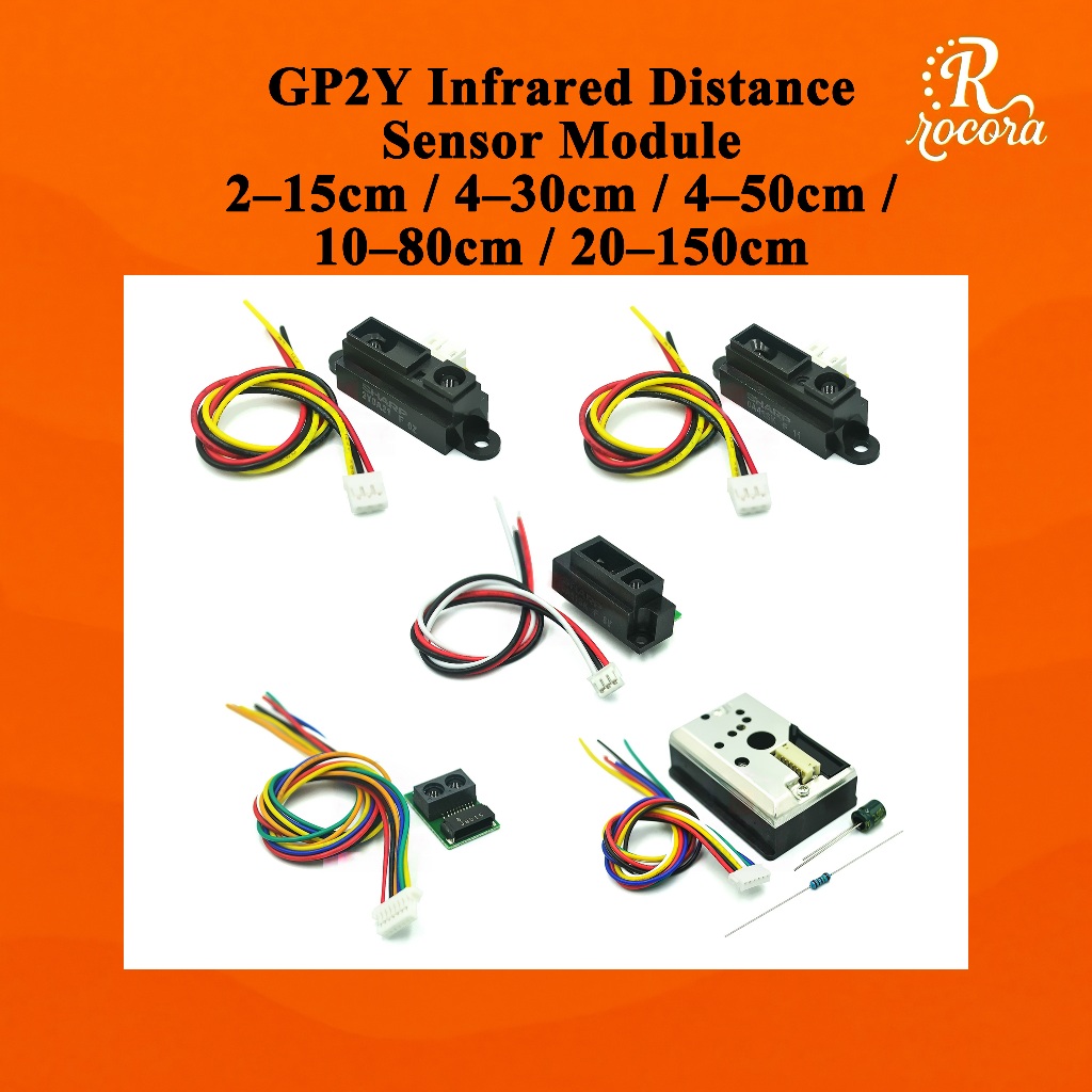 GP2Y โมดูลเซ็นเซอร์ระยะทางอินฟราเรด 2–15 ซม. / 4–30 ซม. / 4–50 ซม. / 10 ...