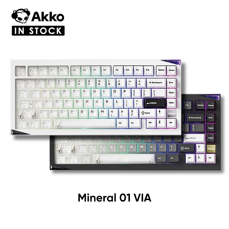 Akko Mineral 01 VIA Aluminium Tri-mode Kit & Keyboard With RGB, Gasket ...