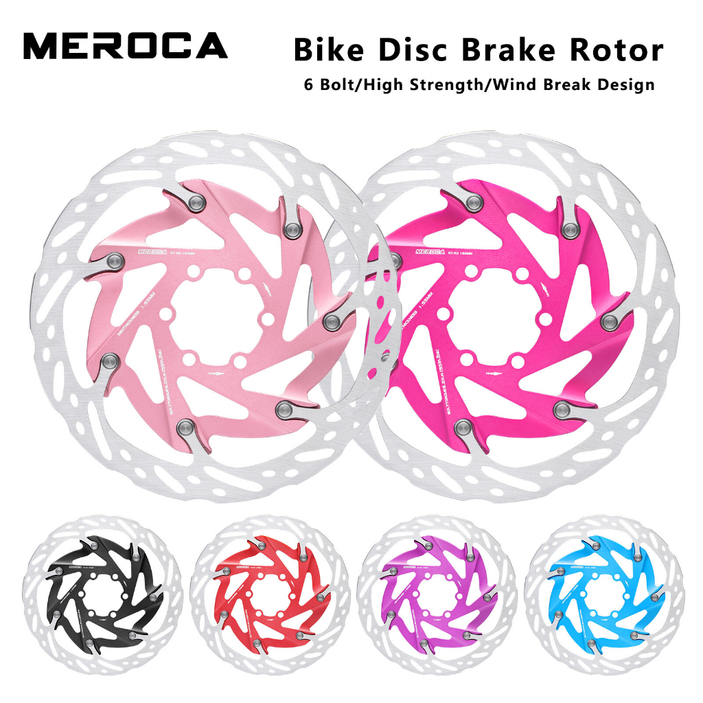 MEROCA XR จักรยานดิสก์เบรกโรเตอร์ สี CNC ขนาด 160 มม. 6 สลักเกลียว ...