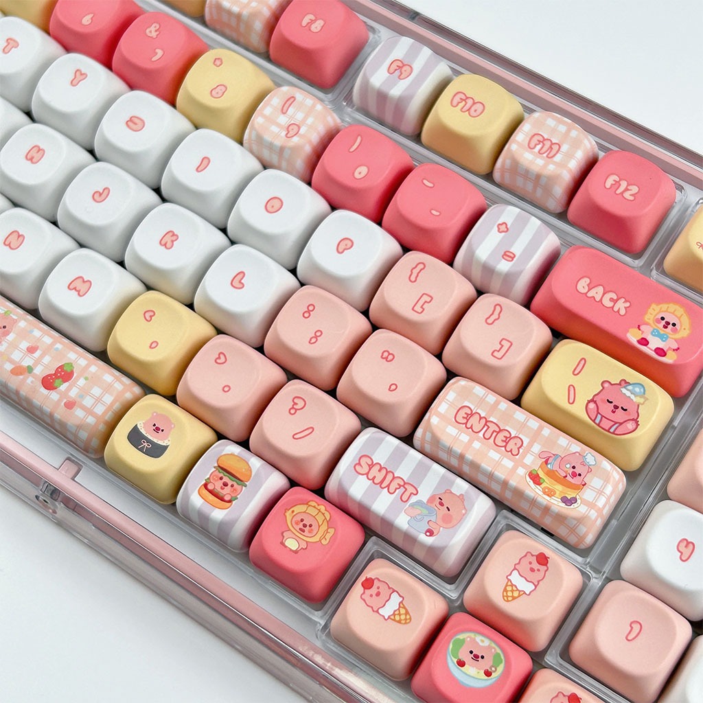 Loopy Keycap 130 คีย์ PBT MOA โปรไฟล์ห้าด้าน Dye Sublimation Mechanical ...