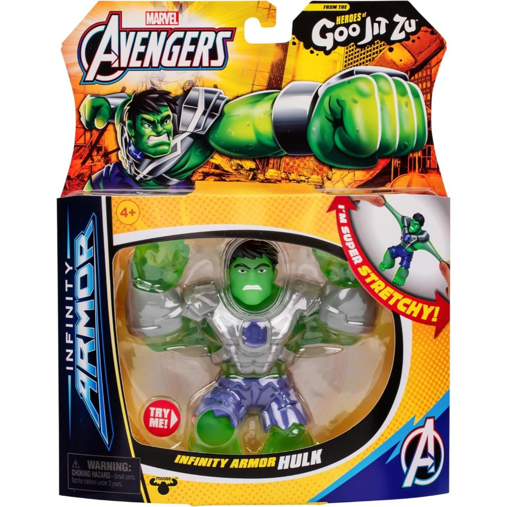 Heroes of Goo Jit Zu Marvel Infinity Armor Hulk, Stretch Action Figure ...