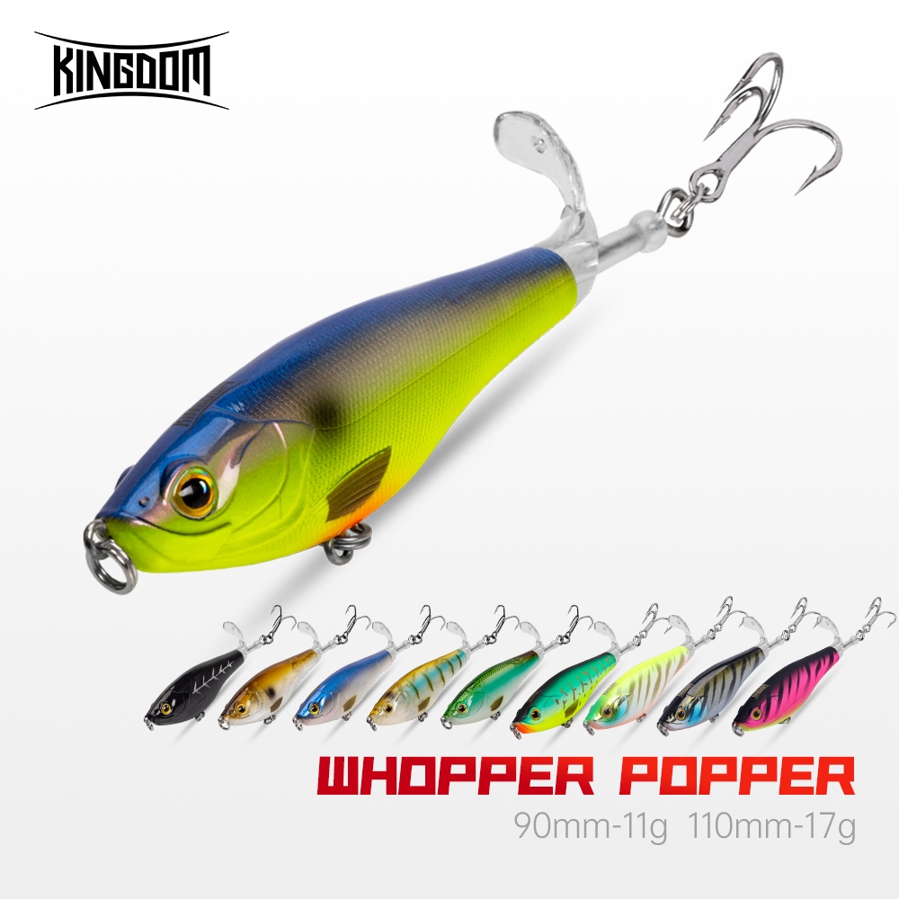 Kingdom Whopper Popper Fishing Lure 90 มม.110 มม.11g 17g ลอย Popper ABS ...