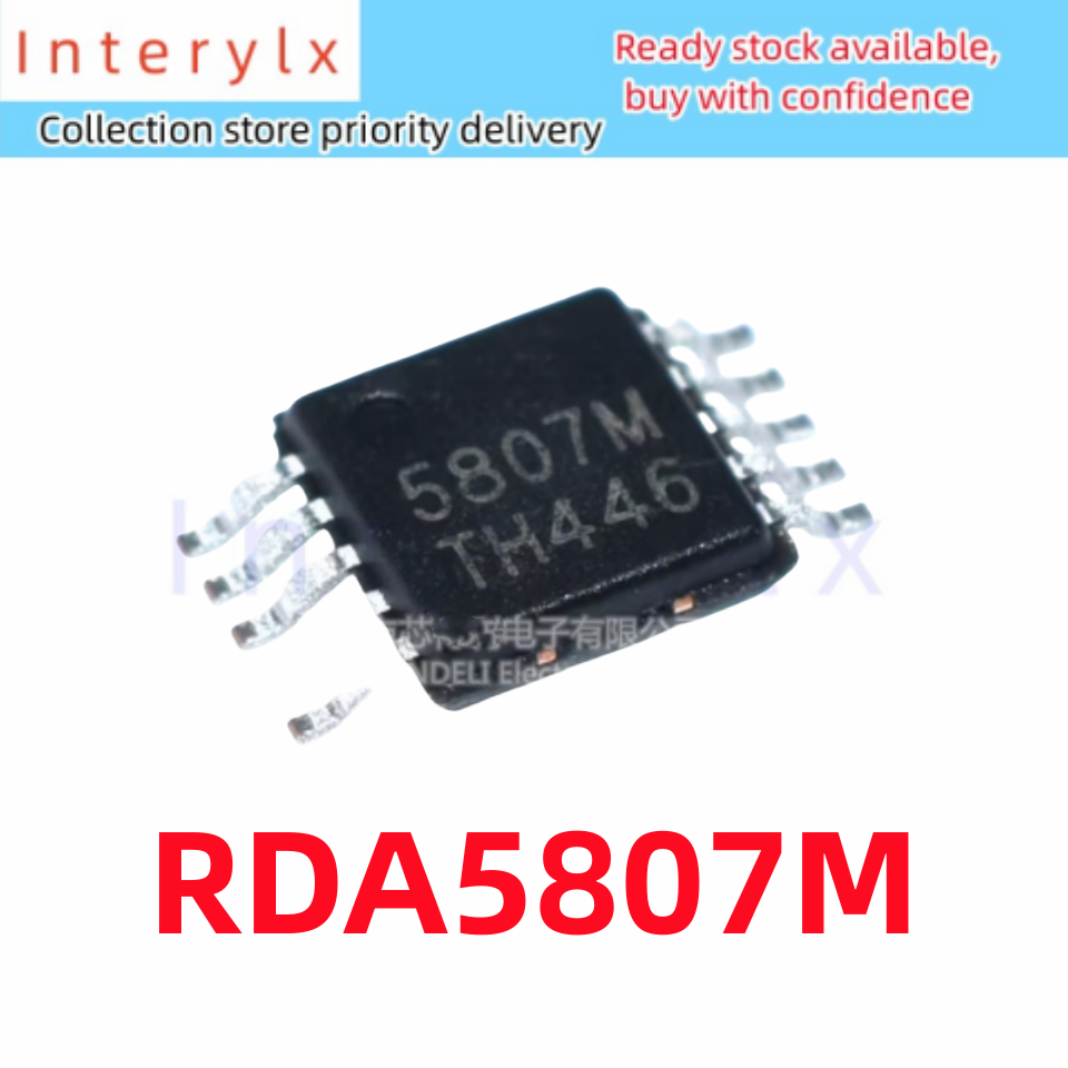 5 ชิ้น/ล็อตยี่ห้อใหม่ RDA5807M 5807M RDA5807 แพคเกจ MSOP-10 FM ไร้สาย ...