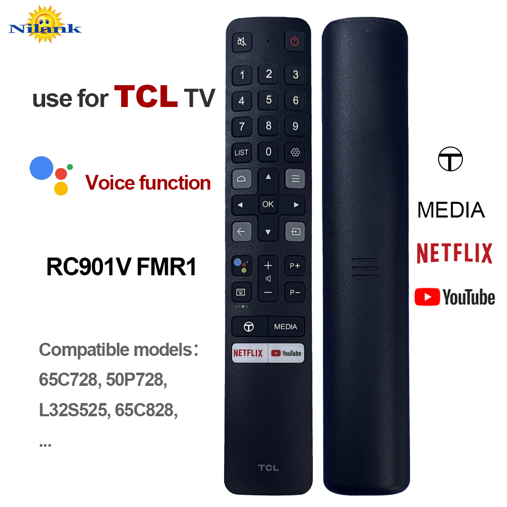 NiLANK รีโมทเสียงพูด ของแท้ รีโมททีวี TCL 4K Smart TV รุ่น RC901V (FMR1 ...