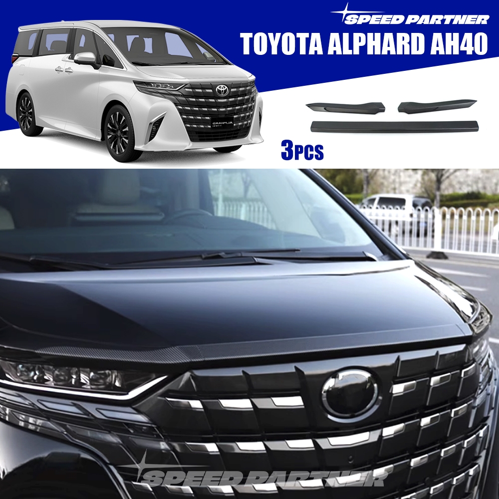 Toyota Alphard AH40 (2023-ปัจจุบัน) คิ้วฝากระโปรง 3 ชิ้นสําหรับอุปกรณ์ ...