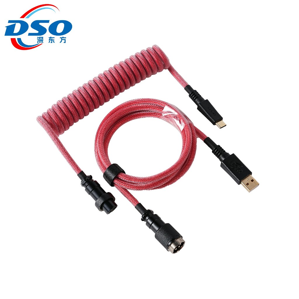 DSO 4K/8K Polling USB Type A ถึง Type C Custom Braided Coiled Cable ...