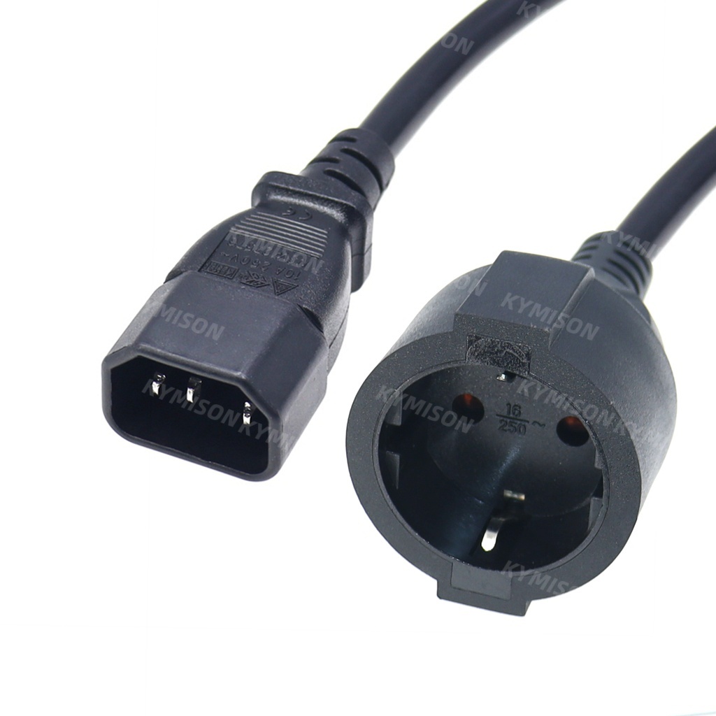 UPS PDU สายไฟ IEC 320 C14 ชาย Schuko CEE7/4 หญิงยุโรปอะแดปเตอร์สาย 30 ...