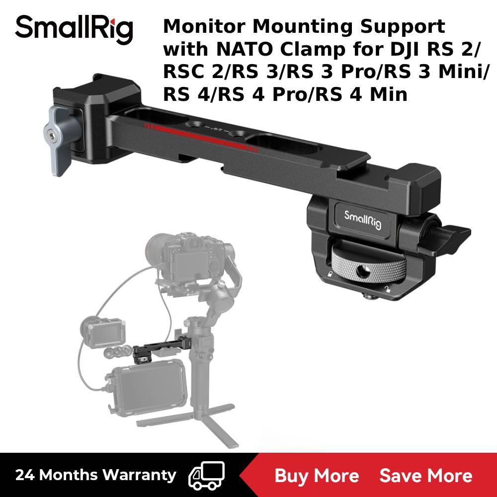 SMALLRIG verstelbare Cameramonitorhouder met Snelontgrendelings-NATO-klem, Cold Shoe-Houder, Anti-Twist-Ontwerp voor DJI RS 2 / RSC 2 / RS 3 / RS 3 Pro/RS 3 Mini/RS 4 Mini - 5337
