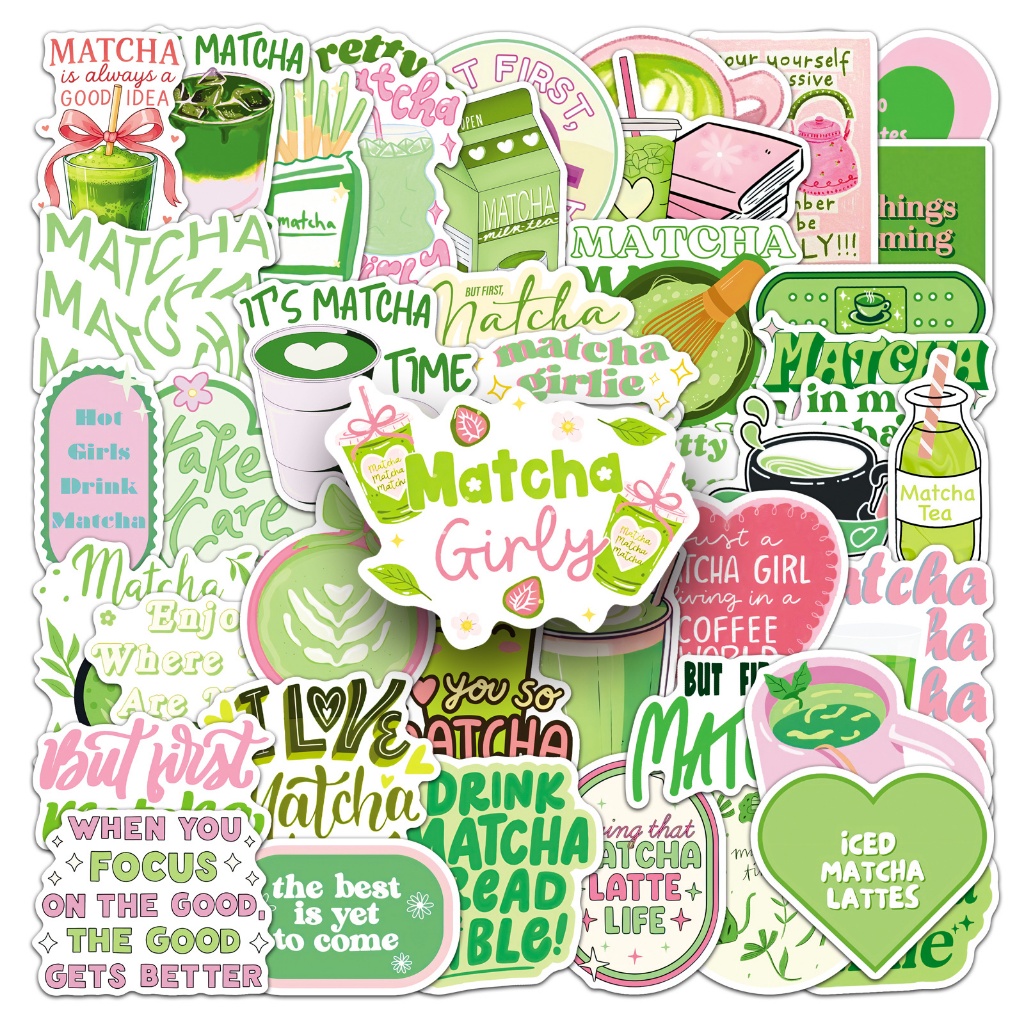50pcs Matcha Ins สไตล์ Girlie สติกเกอร์สําหรับโทรศัพท์แล็ปท็อปสมุดภาพ ...