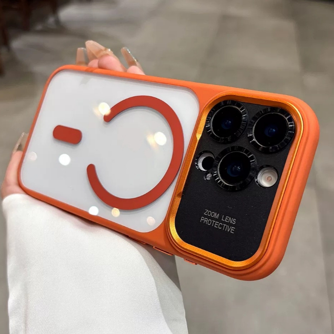 【Upgrade to 17/With AI button/Acrylic hard case/Orange】เคส compatible ...
