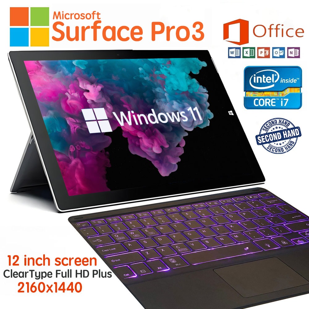 Microsoft Surface Pro3 Intel Core i5 i7 8GB DDR3 256GB 2in1 หน้าจอ