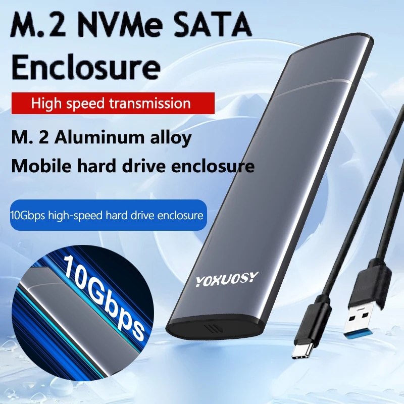 กล่องใส่ SSD M.2 ใหม่ 2026 รองรับ SATA และ NVMe ความเร็ว 10Gbps เชื่อมต่อผ่าน USB-C 3.1 Gen2 ใช้งานได้กับโน้ตบุ๊กและ PC