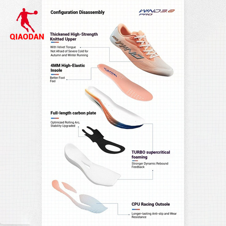 รองเท้าวิ่ง Qiaodan WIND 3.0 Pro สำหรับฤดูหนาวและมาราธอน QDB023254298 — รองเท้ากีฬา แบรนด์ Qiaodan ของแท้ 100% เช็คราคาจาก Shopee Lazada thumbnail 3