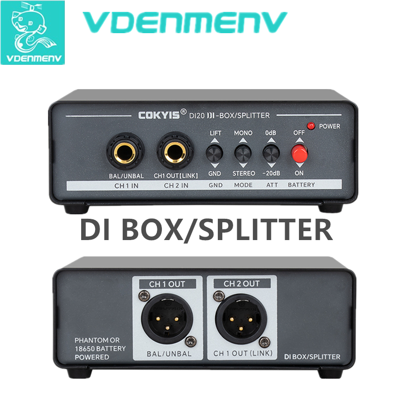 Active DI Box 2-Channel, Low Noise DI Box/SPLITTER สําหรับ Stage Guitar ...