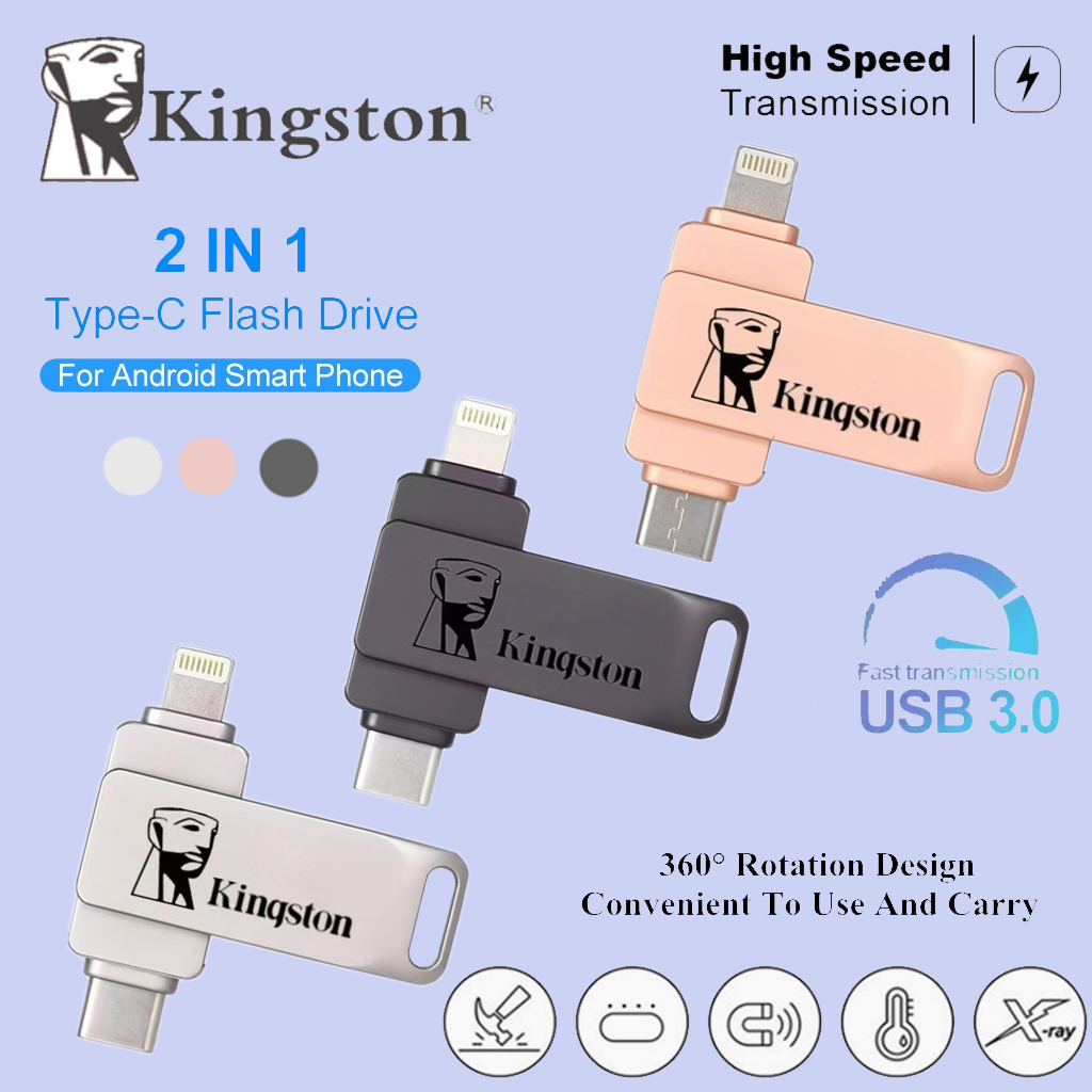 Kingston U Disk Type-C Interface Adapter แฟลชไดรฟ์ Mini Dual Hard Disk ...