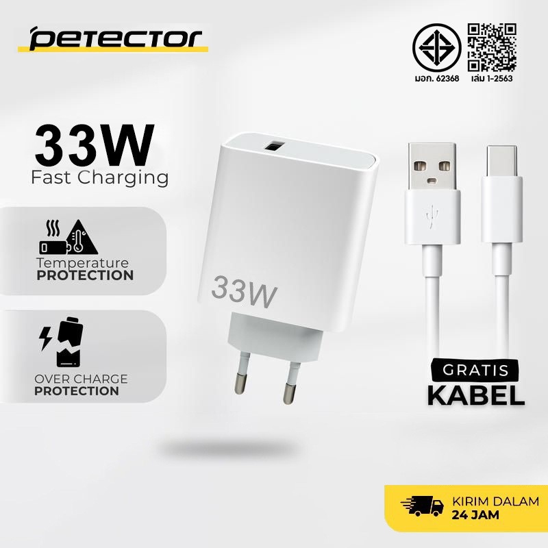 เครื่องชาร์จ 33W ที่รองรับ Xiaom15 Pro | พอร์ต Type-C | มาพร้อมสายชาร์จเร็ว 6ก ปลอดภัยทนทาน
