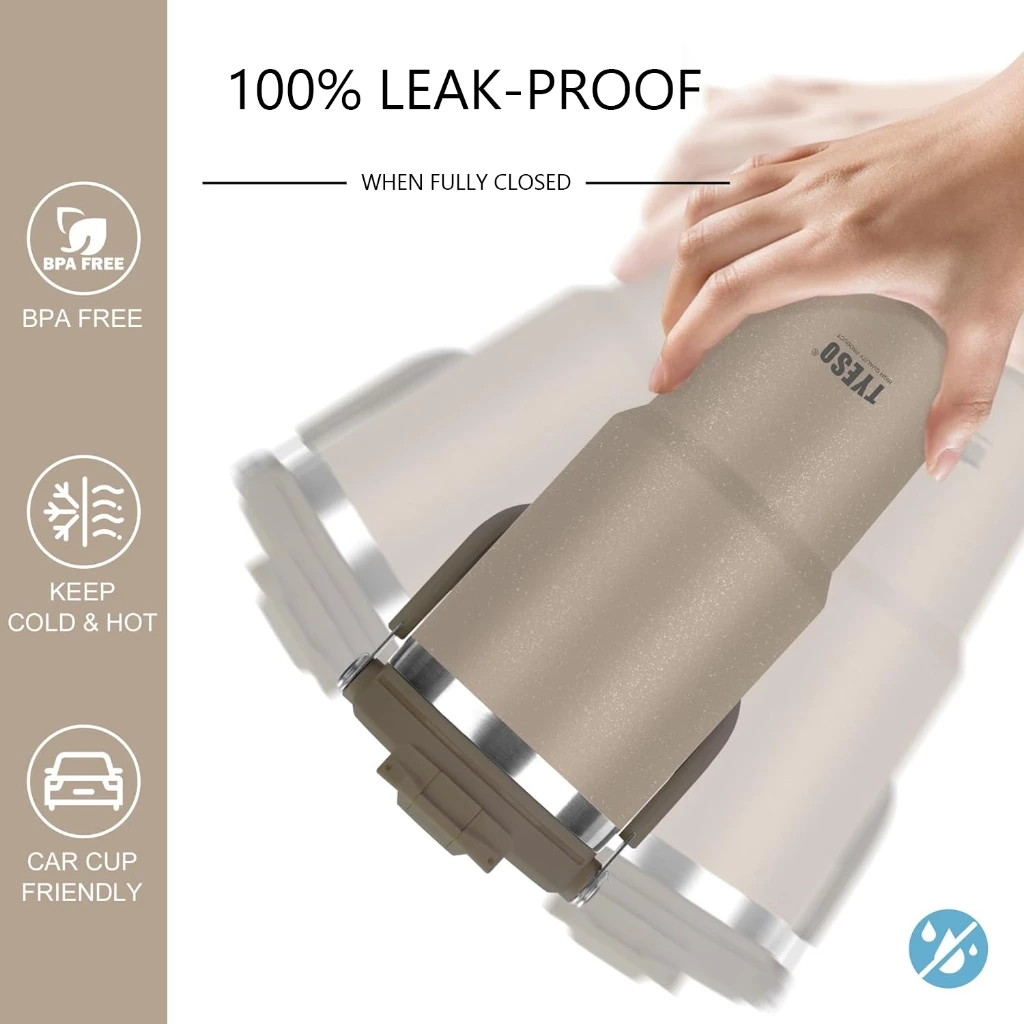 TYESO 01-01022/23/24/25/26 600ML/750MTumbler พร้อมที่จับ,ขวดน้ําฉนวนสุญญากาศพร้อมฝาปิด 2-in-1 และฟาง,ถ้วยกาแฟสแตนเลสผนังคู่แก้วเดินทางป้องกันการรั่วพลิก thumbnail 3