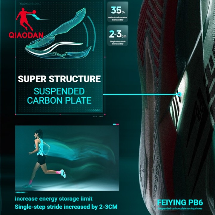 สีใหม่ Qiaodan Feiying PB6.0 รองเท้าวิ่งผู้หญิง Professional Marathon Racing แผ่นคาร์บอน QDB022261299 — รองเท้ากีฬา แบรนด์ Qiaodan ของแท้ 100% เช็คราคาจาก Shopee Lazada thumbnail 3