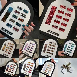 Sẵn sàng giao hàng, có 18 mẫu AHLIN, bộ 10 màu Amber, cáy tone nâu/Midnight, Cateye màu cáy cat eye, màu đỏ cáy, kèm chart show.