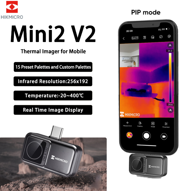 HIKMICRO Mini2 V2 กล้องความร้อน Android/iOS ( รวม iPhone 17) , 256x192 ...