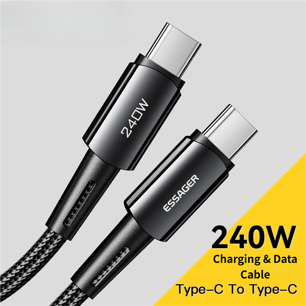 240W PD3.1Super Fast สายชาร์จพร้อม E-marker Chip Dual USB-C Data Wire ...